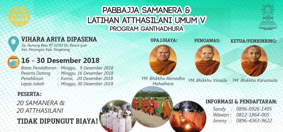 Pabbajja Samanera & Latihan Atthasilani Umum V/2018
